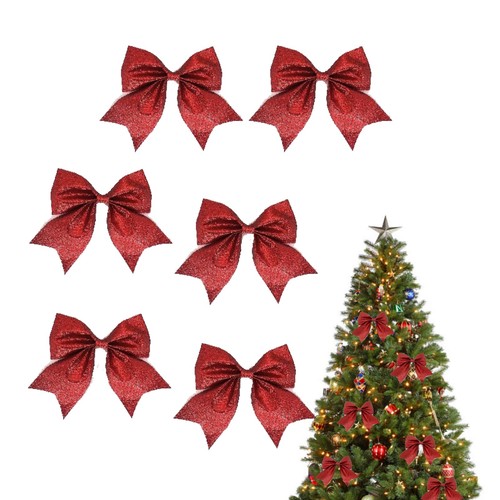 Rote schleifen weihnachtsbaum - schleifen,
