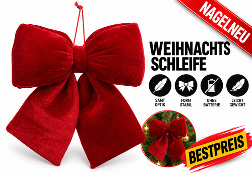 Weihnachtsschleife deko samt - weihnachtsschleife,
