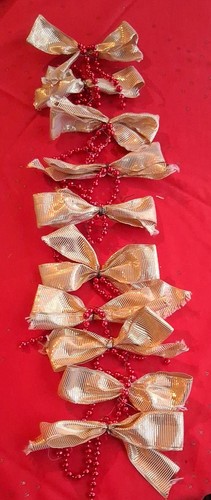 Schleifen rot gold - 10,