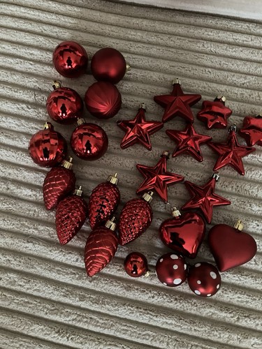 Christbaumschmuck teile rot - 24,